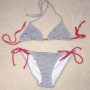 Victoria's Secret red white blue striped bikini XS